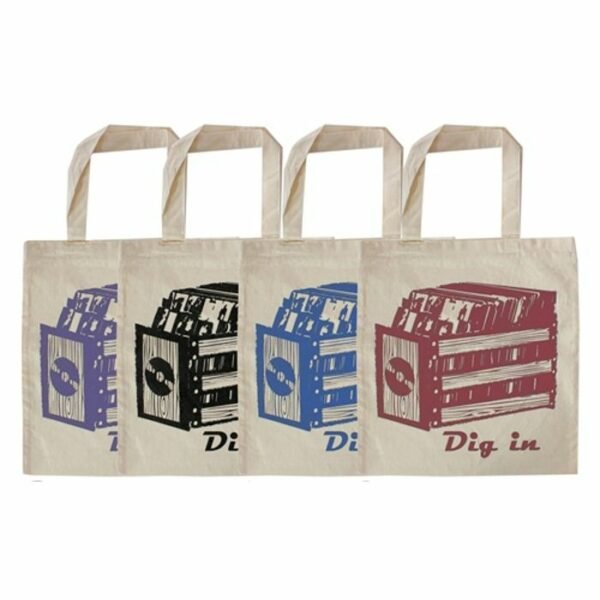 Bolsa de Tela - "Dig In" tinta negra, tela natural