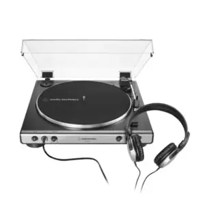 Tornamesa Audiotechnica AT-LP60XHP (Con Audífonos, Plateado)