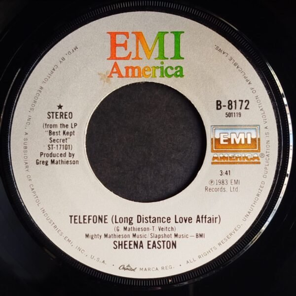 Easton, Sheena - Telefone (Long Distance Love Affair) / Wish You Were Here Tonight [7"]